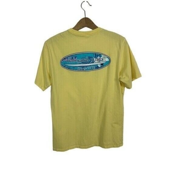 Vineyard Vines Yellow Whale Logo Graphic Tee Small Men’s - Picture 3 of 6